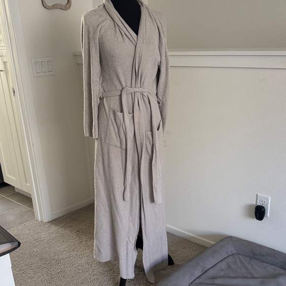 Barefoot Dreams Cozy chic lite Taupe/ lilac Robe S/M - Picture 1 of 8